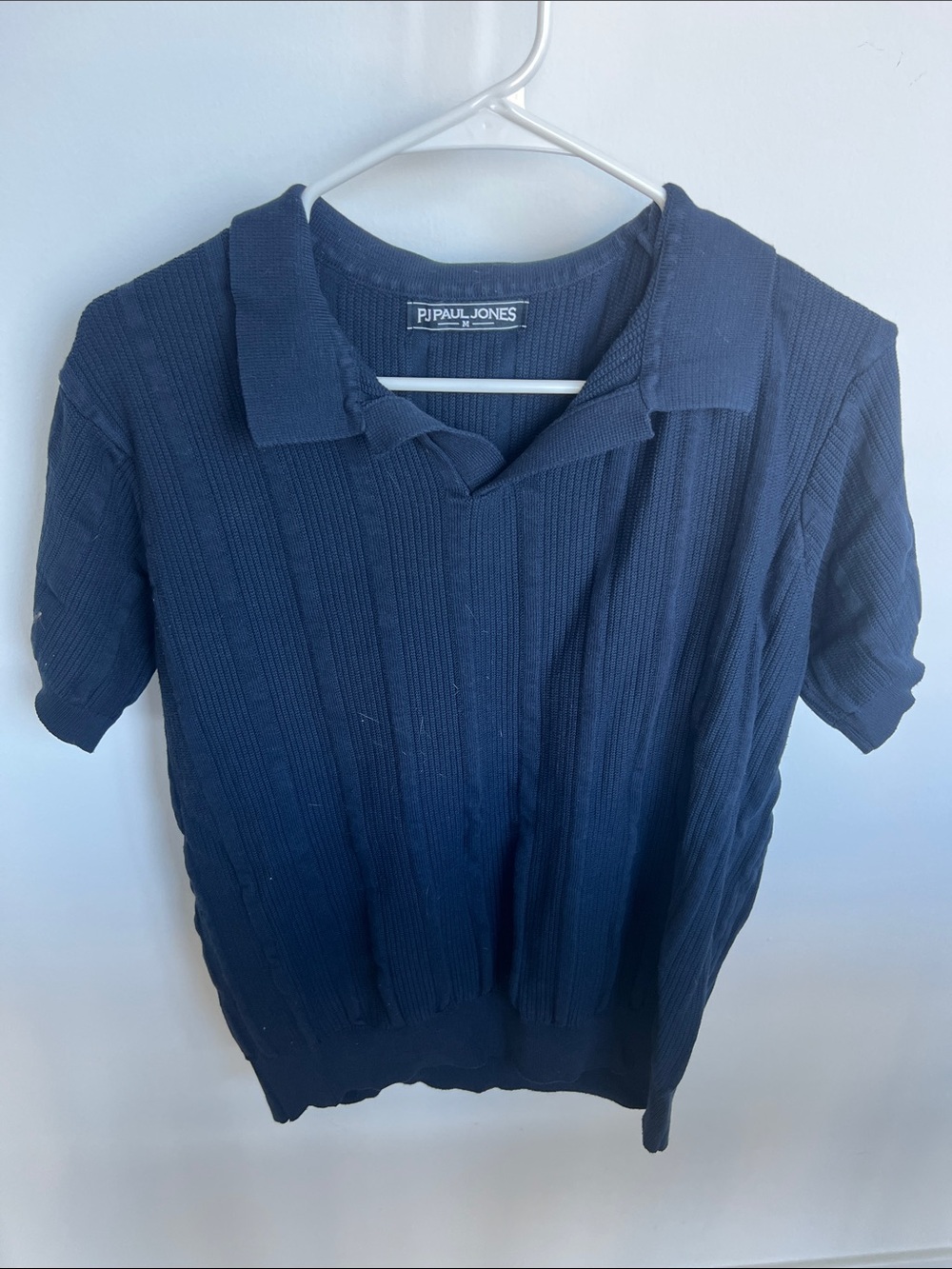 PJ Paul Jones Navy Knit Polo Top